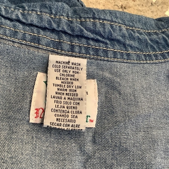 Christmas Denim Shirt Embroidery *Nutcracker Brand Size Small Snowman Tree - Picture 7 of 9